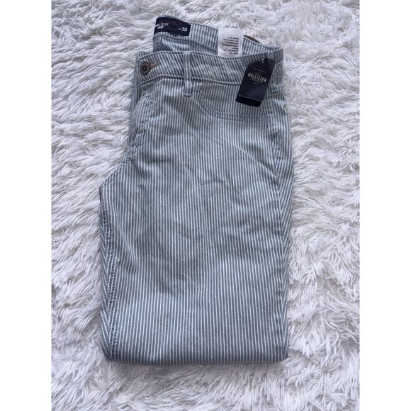 Hollister Crop Junior Sz. 11 30 Striped Jeans. New W/ Tags. Cute - Picture 9 of 9